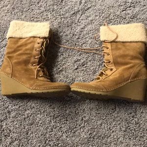 Tan suede boots